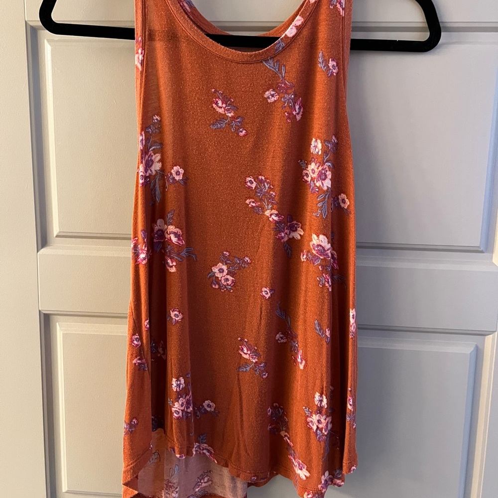 Mudd, orange flower tank top, extra small